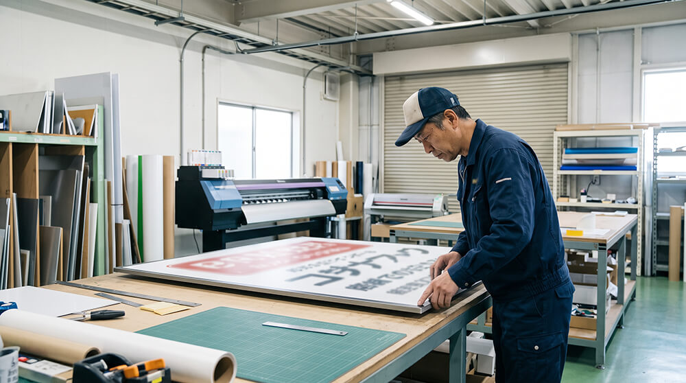 最新の設備で制作される高品質な屋外看板